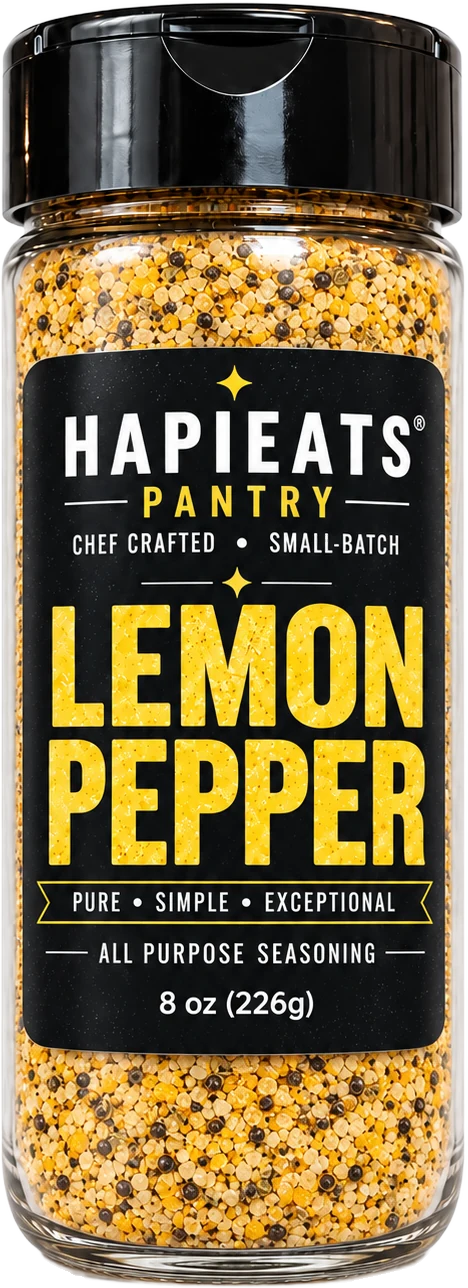 Bottle of HapiEats Lemon Pepper